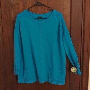 Talbots Plus Petites Blue Cotton Sweater Size 2X Petite